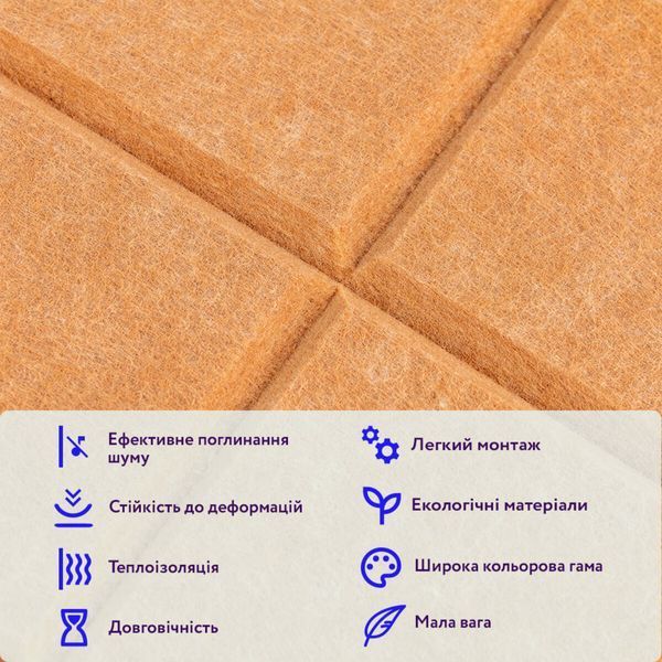 Звукоізоляційна панель 300х300х9мм Мандарин SW-00002702 SW-00002702 фото
