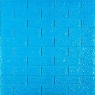 3D панель самоклеюча 700х770х5мм цегла Блакитна (005-5) SW-00000297 SW-00000297 фото