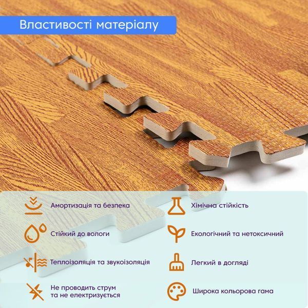 Підлога пазл - модульне підлогове покриття 600x600x10мм Золоте дерево (МР2) SW-00000022 SW-00000022 фото