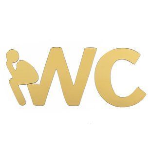 Дзеркальний декор акриловий самоклеючий WC золото, 3шт (D) SW-00002525 SW-00002525 фото